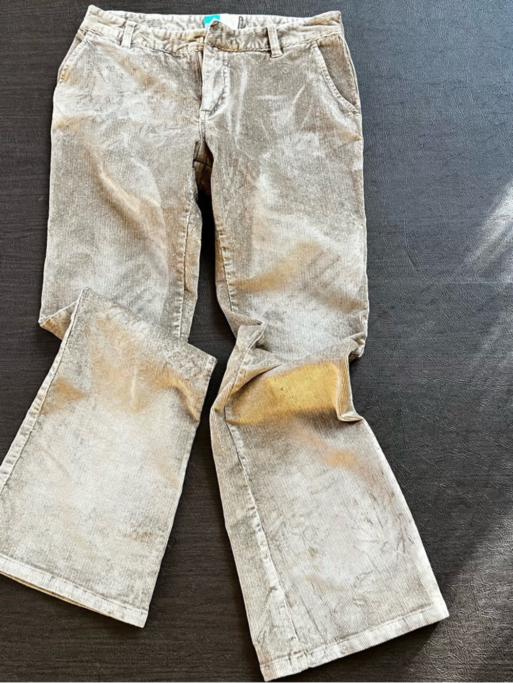 VINTAGE Quicksilver Pants Womens 7 Junior Gray Roxy Straight Corduroy Y2K